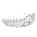 Elegant Swan Crystal Pearls Crown Tiara Headband Wedding Bridal Headpiece