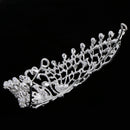 Elegant Swan Crystal Pearls Crown Tiara Headband Wedding Bridal Headpiece