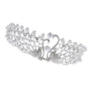 Elegant Swan Crystal Pearls Crown Tiara Headband Wedding Bridal Headpiece