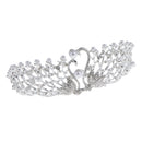 Elegant Swan Crystal Pearls Crown Tiara Headband Wedding Bridal Headpiece