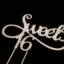 Glitter Gold Sweet 16 Cake Topper 16th Happy Birthday Party Decoration