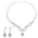 Bridal Wedding Necklace Rhinestone Crystal Earrings Wedding Jewelry Set