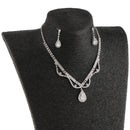 Bridal Wedding Necklace Rhinestone Crystal Earrings Wedding Jewelry Set
