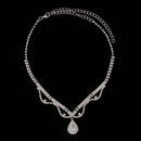 Bridal Wedding Necklace Rhinestone Crystal Earrings Wedding Jewelry Set