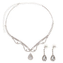 Bridal Wedding Necklace Rhinestone Crystal Earrings Wedding Jewelry Set
