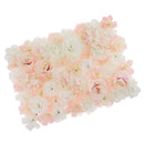 Artificial Rose Hydrangea Flower Wall Panels Light White And Champagne