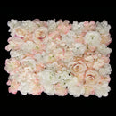 Artificial Rose Hydrangea Flower Wall Panels Light White And Champagne
