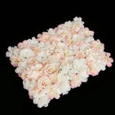 Artificial Rose Hydrangea Flower Wall Panels Light White And Champagne