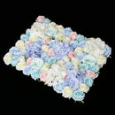 Artificial Rose Hydrangea Flower Wall Panels Backdrop Blue