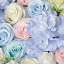 Artificial Rose Hydrangea Flower Wall Panels Backdrop Blue