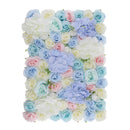 Artificial Rose Hydrangea Flower Wall Panels Backdrop Blue