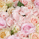 Artificial Rose Hydrangea Peony Flower Wall Panels Champagne
