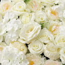 Artificial Rose Hydrangea Flower Wall Panels Backdrop White