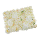 Artificial Rose Hydrangea Flower Wall Panels Backdrop White
