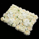 Artificial Rose Hydrangea Flower Wall Panels Backdrop White