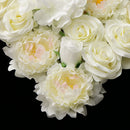Artificial Rose Hydrangea Flower Wall Panels Backdrop White