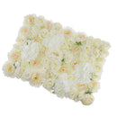 Artificial Rose Hydrangea Flower Wall Panels Backdrop White