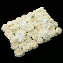 Artificial Rose Hydrangea Flower Wall Panels Backdrop White