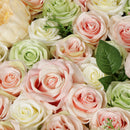 Artificial Rose Hydrangea Flower Wall Panels Backdrop Green