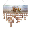 Starfish Design Calendar Birthday Planner Board Wood Reminder Plaque Gifts