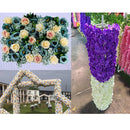 Artificial Flower Wall Panels Wedding Venue Decor Photo Backdrop Gray & Blue