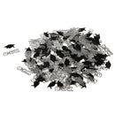 Silver Black Congrats Cap Table Confetti Graduation Decoration