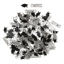 Silver Black Congrats Cap Table Confetti Graduation Decoration