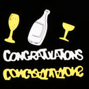 Metallic Congratulation Champagne Glass Table Confetti School Grad Party Decor