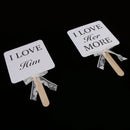 I Love Him and I Love Her More Hand Hold Photo Prop Wedding Decoration