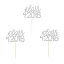 20pcs Class Of 2018 Cake Toppers Graduation Cupcake Picks Food Muffin Decor