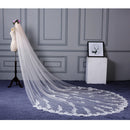 Bridal Wedding Tulle Veil 1 Tier Long Applique With Comb Wedding Acessories