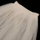 One Layer Floral Appliques Lace Chapel Long Wedding Bride Veil With Comb