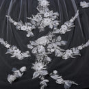 Wedding Veil Floral Appliques Edge Chapel Long Bridal Veils With Comb