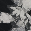 Wedding Veil Floral Appliques Edge Chapel Long Bridal Veils With Comb