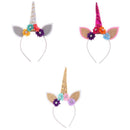 Glitter Girls Unicorn Horn Flower Headband Cosplay Fancy Dress Silver
