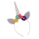 Glitter Girls Unicorn Horn Flower Headband Cosplay Fancy Dress Silver
