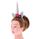 Glitter Girls Unicorn Horn Flower Headband Cosplay Fancy Dress Silver