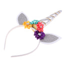 Glitter Girls Unicorn Horn Flower Headband Cosplay Fancy Dress Silver