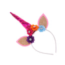 Lovely Girls Glitter Unicorn Horn Flower Headband Party Cosplay Costume