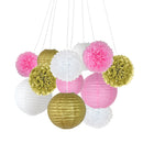12 Pieces Tissue Paper Flowers Hanging Lanterns Wedding Party Decoration