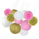 12 Pieces Tissue Paper Flowers Hanging Lanterns Wedding Party Decoration