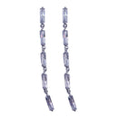 Silver Crystal Earrings Long Chain Earrings Jewelry Gift Woman Party Girl Dangle Earrings For