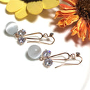 Crystal Earrings White Simulated Pearl Earrings Jewelry Gift Woman Party Girl Dangle Earrings For