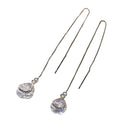 Silver Crystal Earrings Drops Pendant Earrings Jewelry Gift Woman Party Girl Dangle Earrings