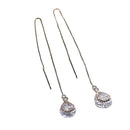 Silver Crystal Earrings Drops Pendant Earrings Jewelry Gift Woman Party Girl Dangle Earrings