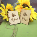 Unfinished Wooden Cover His Vows Her Vows Booklets Wedding Party Supplier