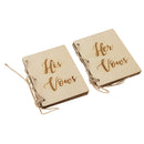 Unfinished Wooden Cover His Vows Her Vows Booklets Wedding Party Supplier