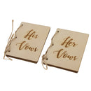 Unfinished Wooden Cover His Vows Her Vows Booklets Wedding Party Supplier