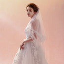 One Layer White 1.5m Bridal Veil Lace Bride Wedding Party Hair Accessories