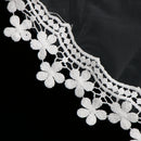 Wedding Bridal Veils Tulle One Layer Flower Edge No Comb 1.5m White